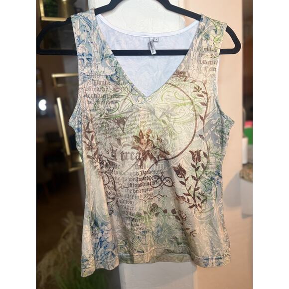 tsd two stardog women's vintage sleeveless blouse small 4-8 - Picture 2 of 5